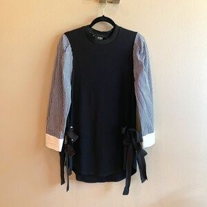 TOV navy/black dress with side tie detail